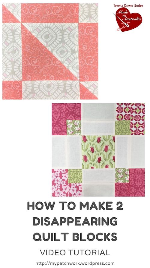 2 disappearing quilt blocks with pre-cuts