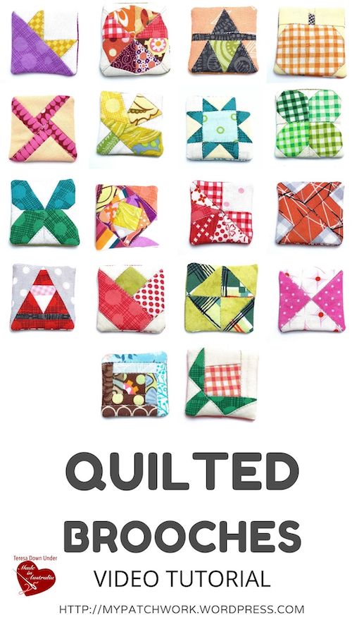 Quilted brooches video tutorial