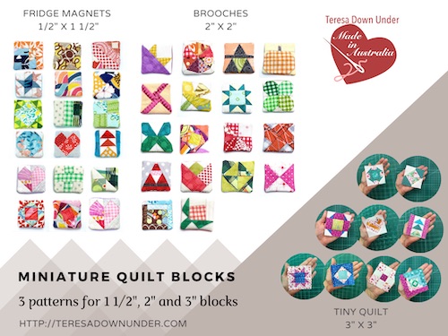 Miniature quilt blocks