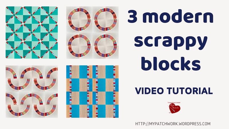 Three modern scrappy blocks video tutorial