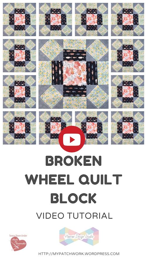 Broken wheel quilt block video tutorial