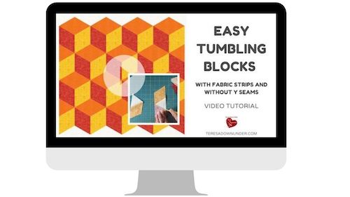 Easy tumbling blocks without Y seams - easy quilting video tutorials