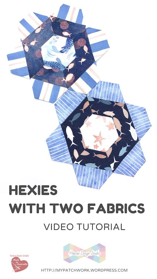 Hexies with 2 fabrics video tutorial