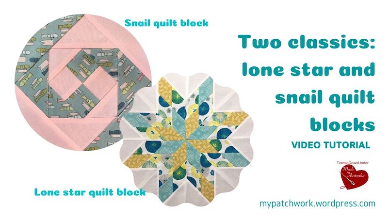 Two classic blocks: lone star and snail quilt blocks video tutorial