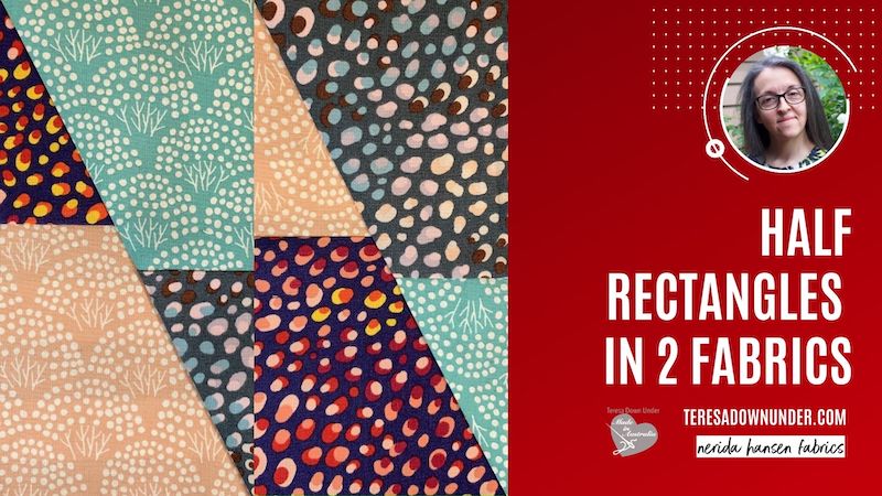 Half rectangles with fabric strips video tutorial