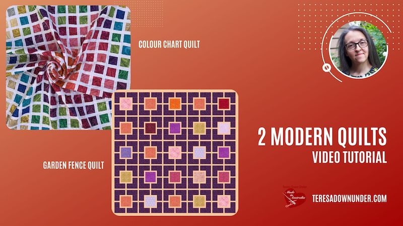 2 modern quilts: Colour chart quilt and garden fence - video tutorial