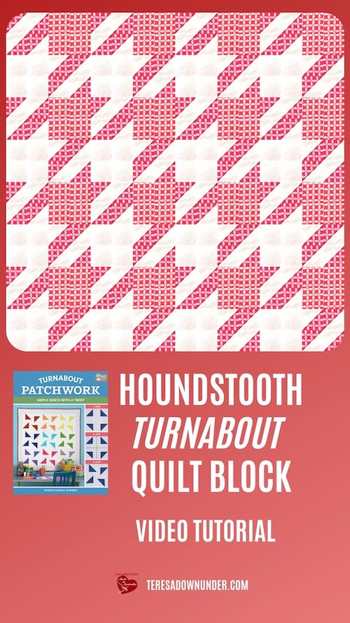 Houndstooth Turnabout quilt block - video tutorial