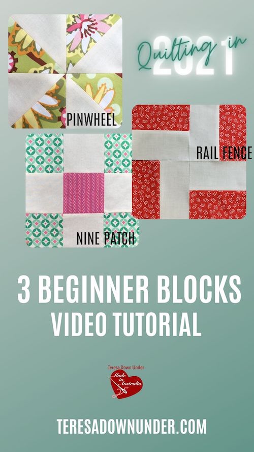3 Beginner blocks video tutorial - Quilting in 2021