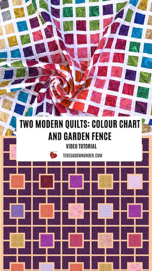 2 modern quilts: colour chart and garden fence - video tutorial