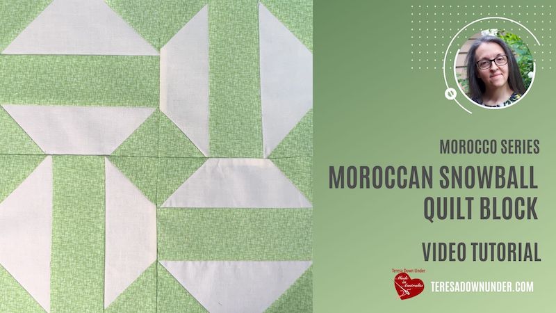 Moroccan snowball quilt block video tutorial