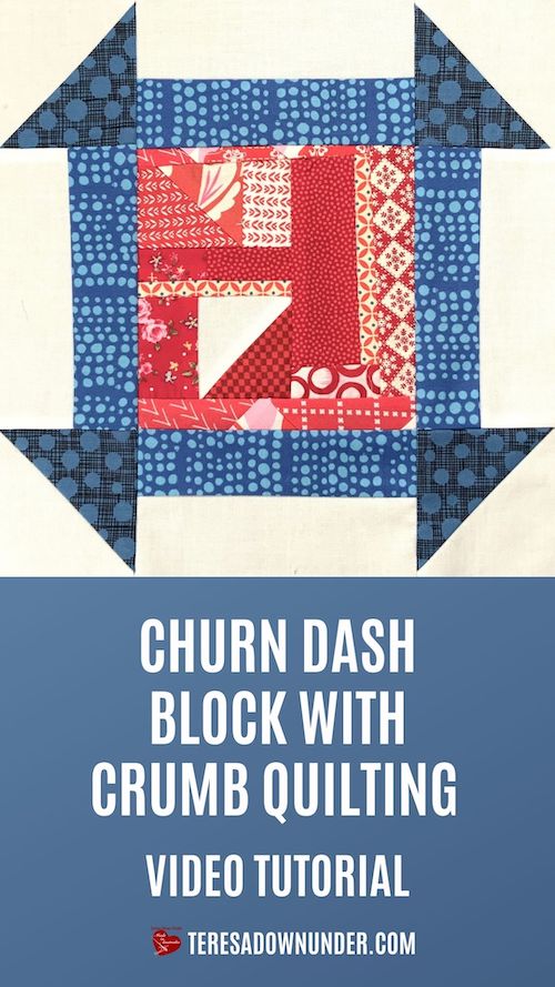 Crumby churn dash quilt block video tutorial
