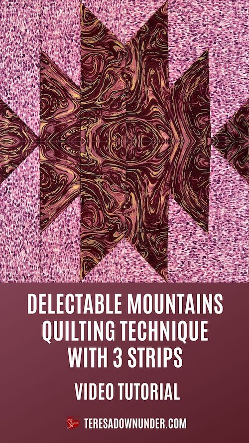 Delectable mountains quilting technique with 3 strips video tutorial