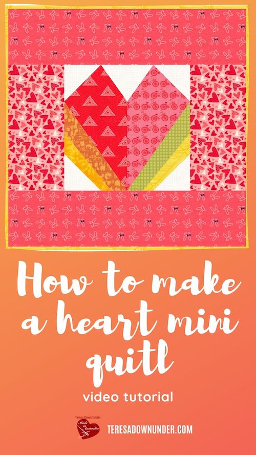 How to make a heart mini quilt