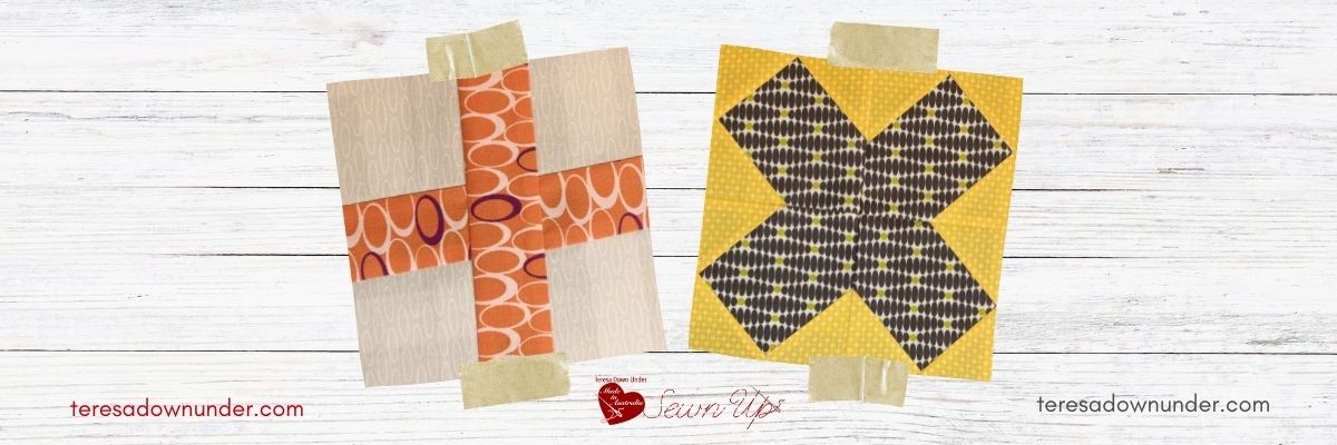 2 styles of cross quilt blocks