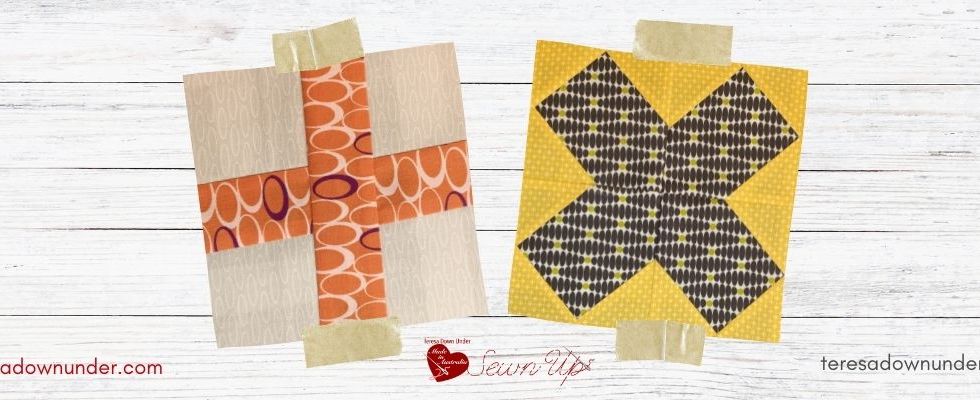 2 styles of cross quilt blocks