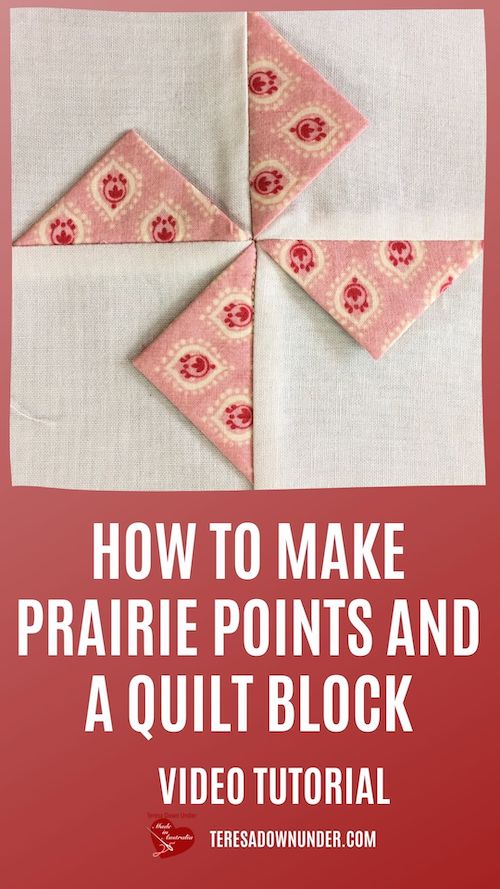 How to make prairie points and a quilt block video tutorial