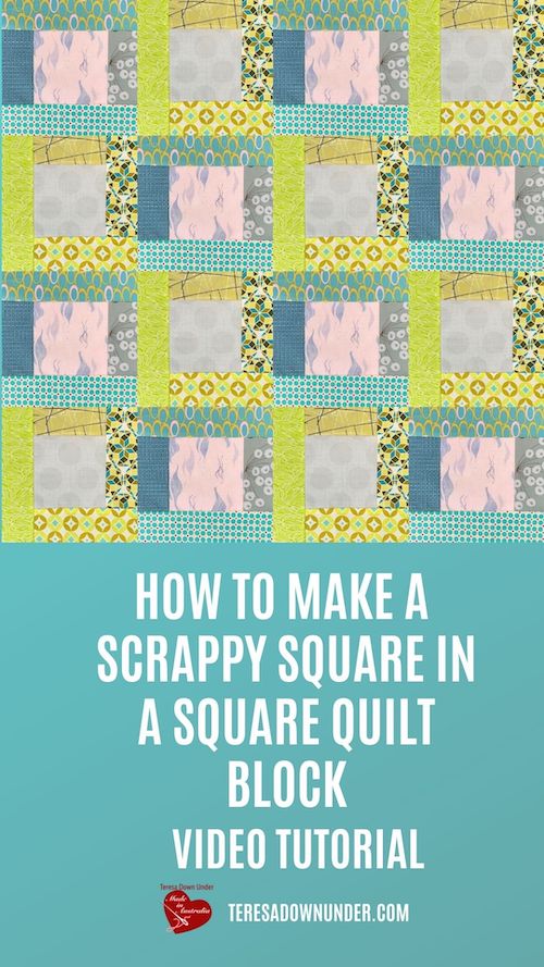 Scrappy square in a square quilt block