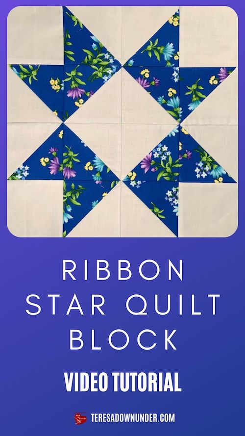 Ribbon star quilt block