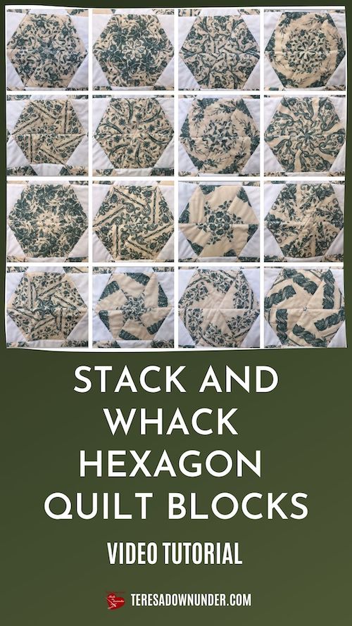 Stack and whack hexagon quilt blocks