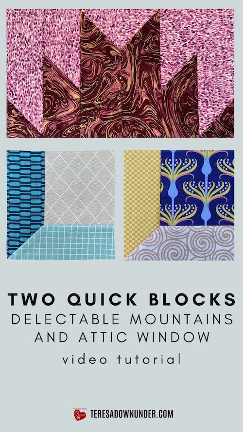 Two quick blocks: delectable mountains and attic window quilt blocks