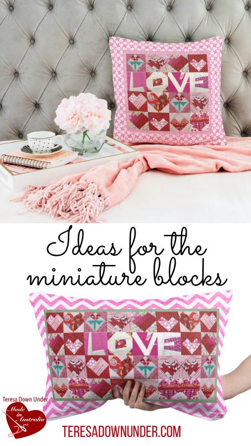 Love bunting miniature quilting pattern