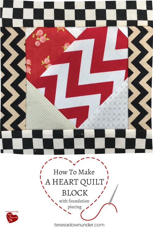 How to make a heart quilt block