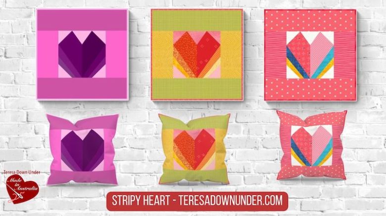 Stripy heart template