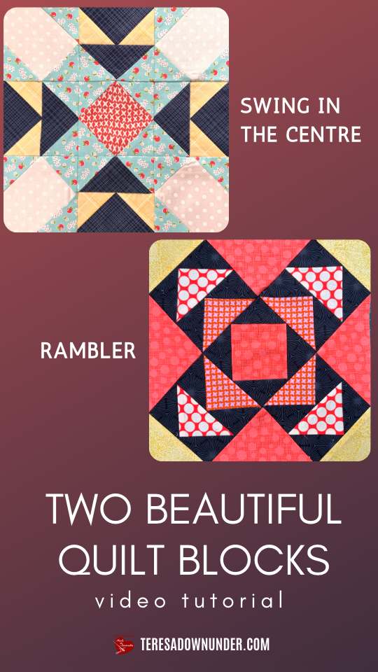 Two beautiful blocks: Rambler and Swing in the centre video tutorials