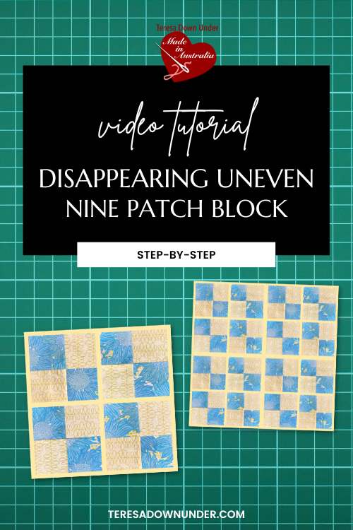 Disappearing uneven nine patch quilt block