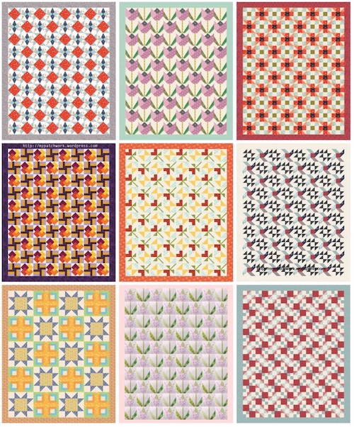 Nine quilt pattern bundle