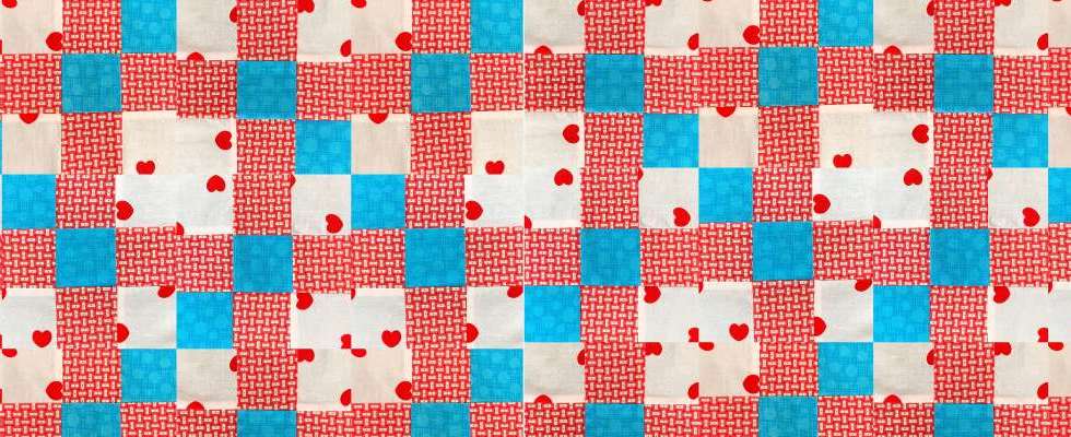 Disappearing not quilte an Irish chain block