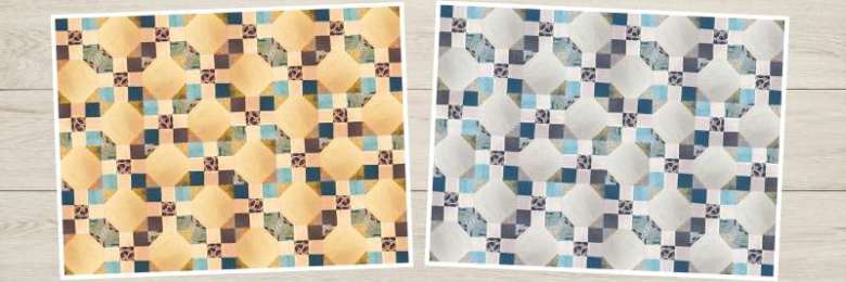 Snow ball and nine patch quilt