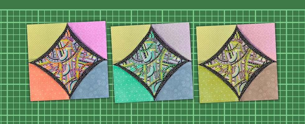 Faux cathedral window block