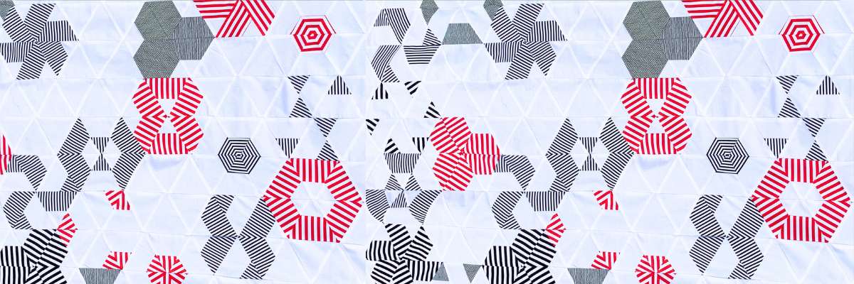 Striped hexagons quilt
