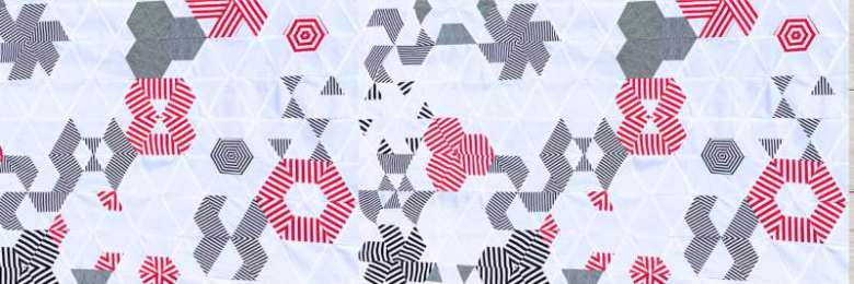 Striped hexagons quilt