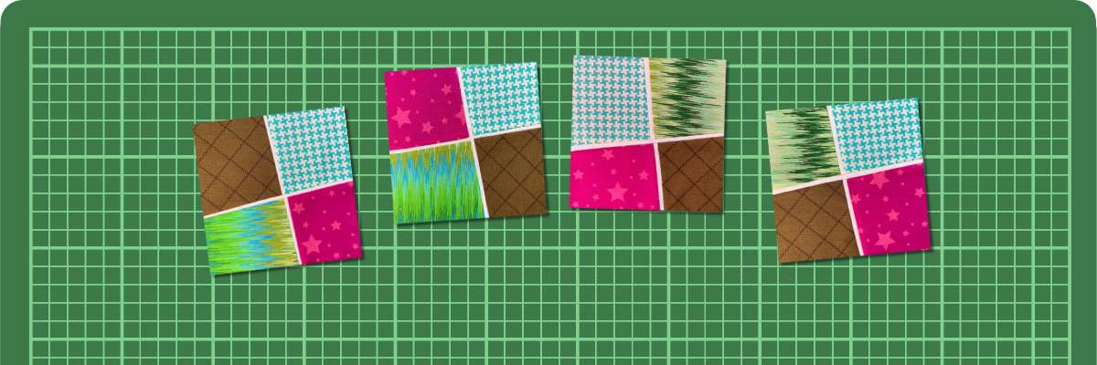 Stack and cut improve four patch block