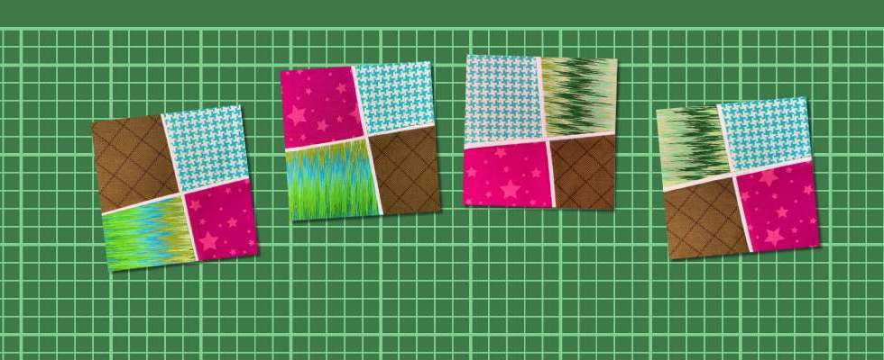 Stack and cut improve four patch block