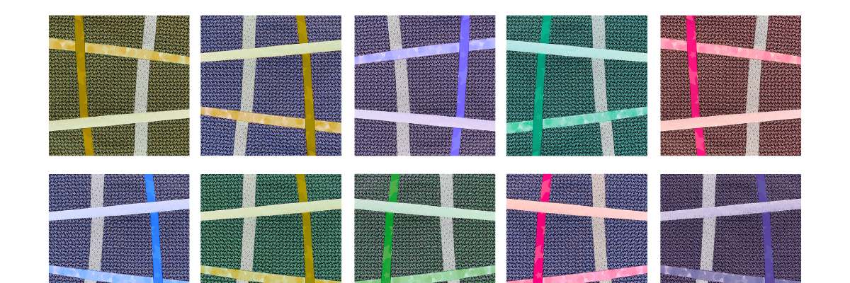 Improv block with fabric strips