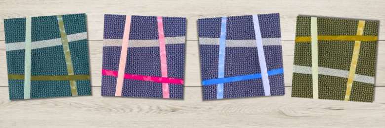 Improv block with fabric strips