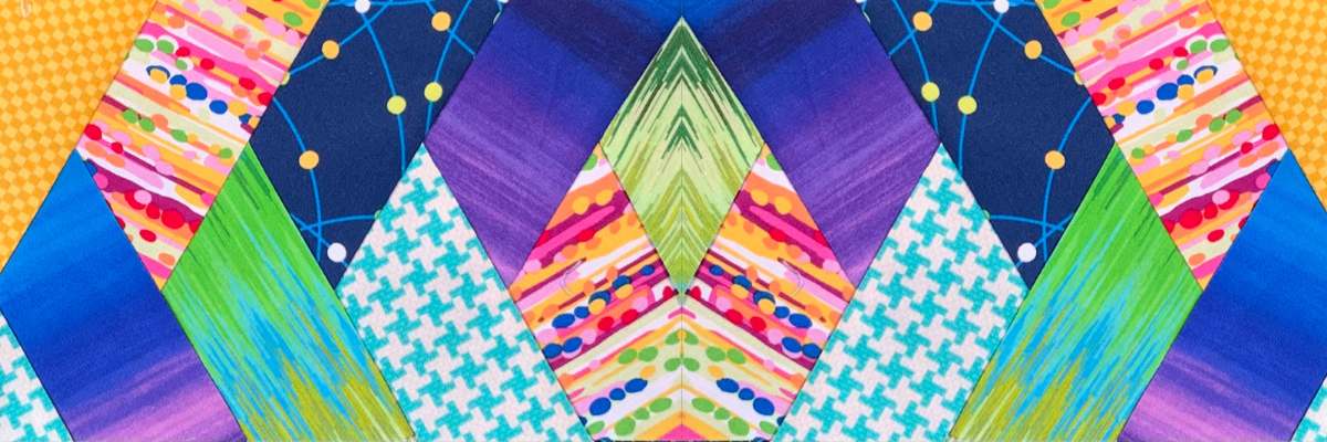 Rainbow hexagon braid block