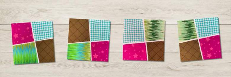 Stack and cut improve four patch block