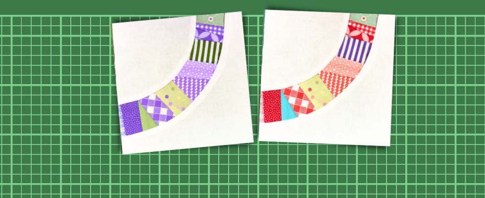 Improv quarter ring quilt block