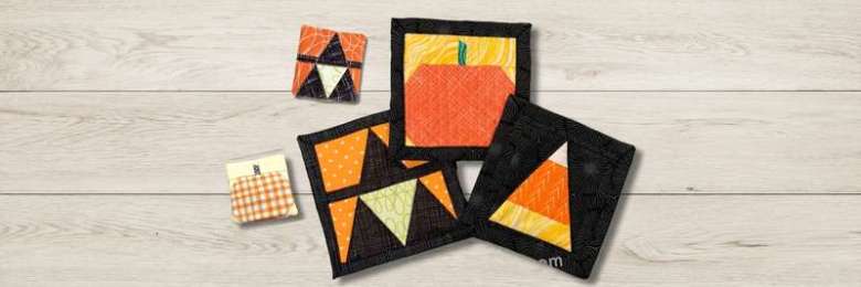 Learn to piece miniature blocks with FPP and two ways of binding your quilted item