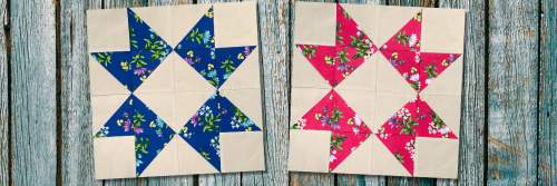 Ribbon star quilt block