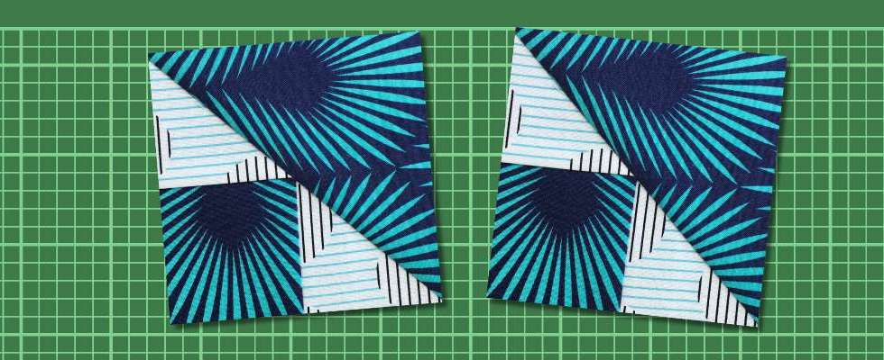 Split four patch quilt block