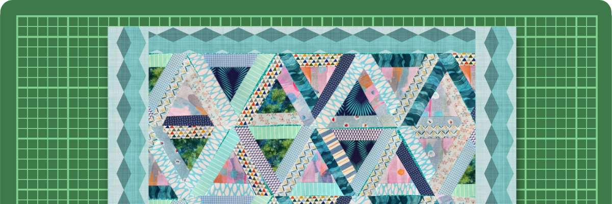 How to make a Scrappy 60 degree triangle with a border