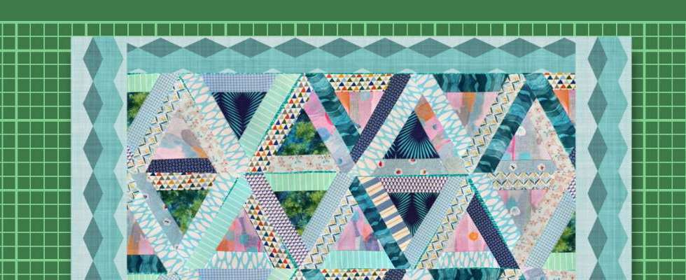 How to make a Scrappy 60 degree triangle with a border