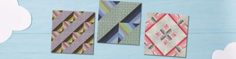 Half square triangle with 10 fabric strips