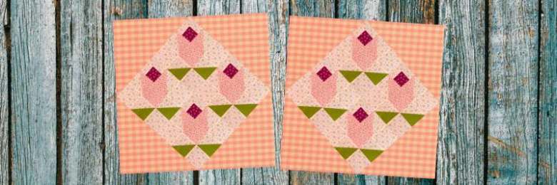 How to make a Rose bud block on point