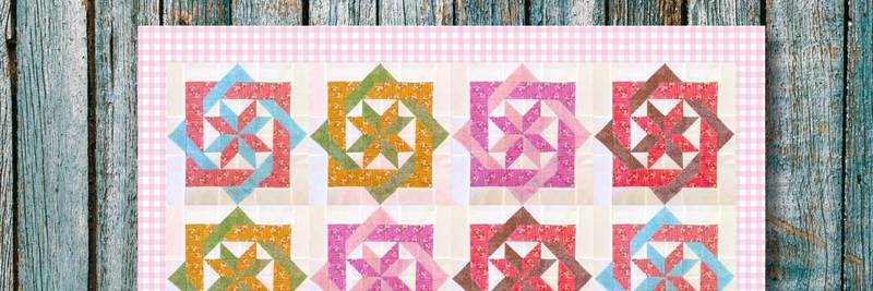 Woven star mini quilt